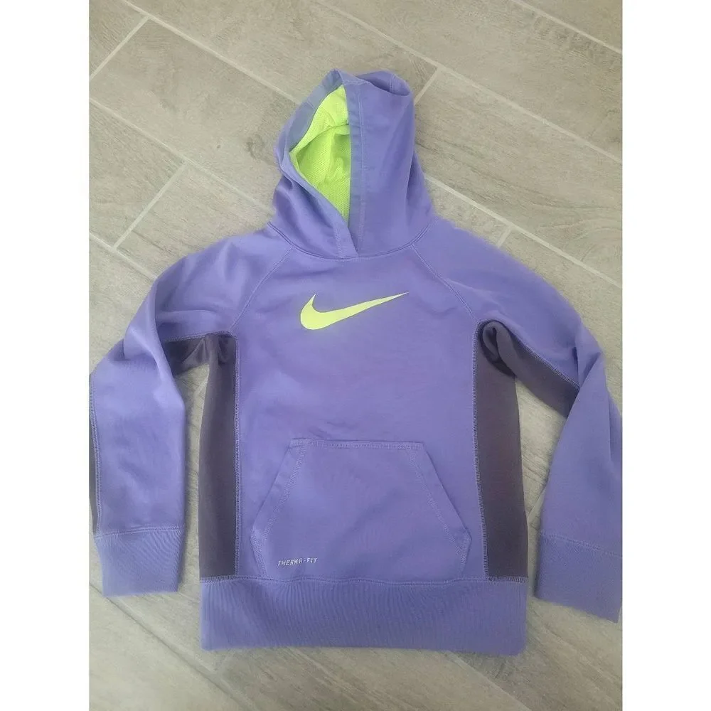 Girls Nike Therma-Fit Hoodie Purple Size  Medium‎ Upworked Reworked Minnie Mouse